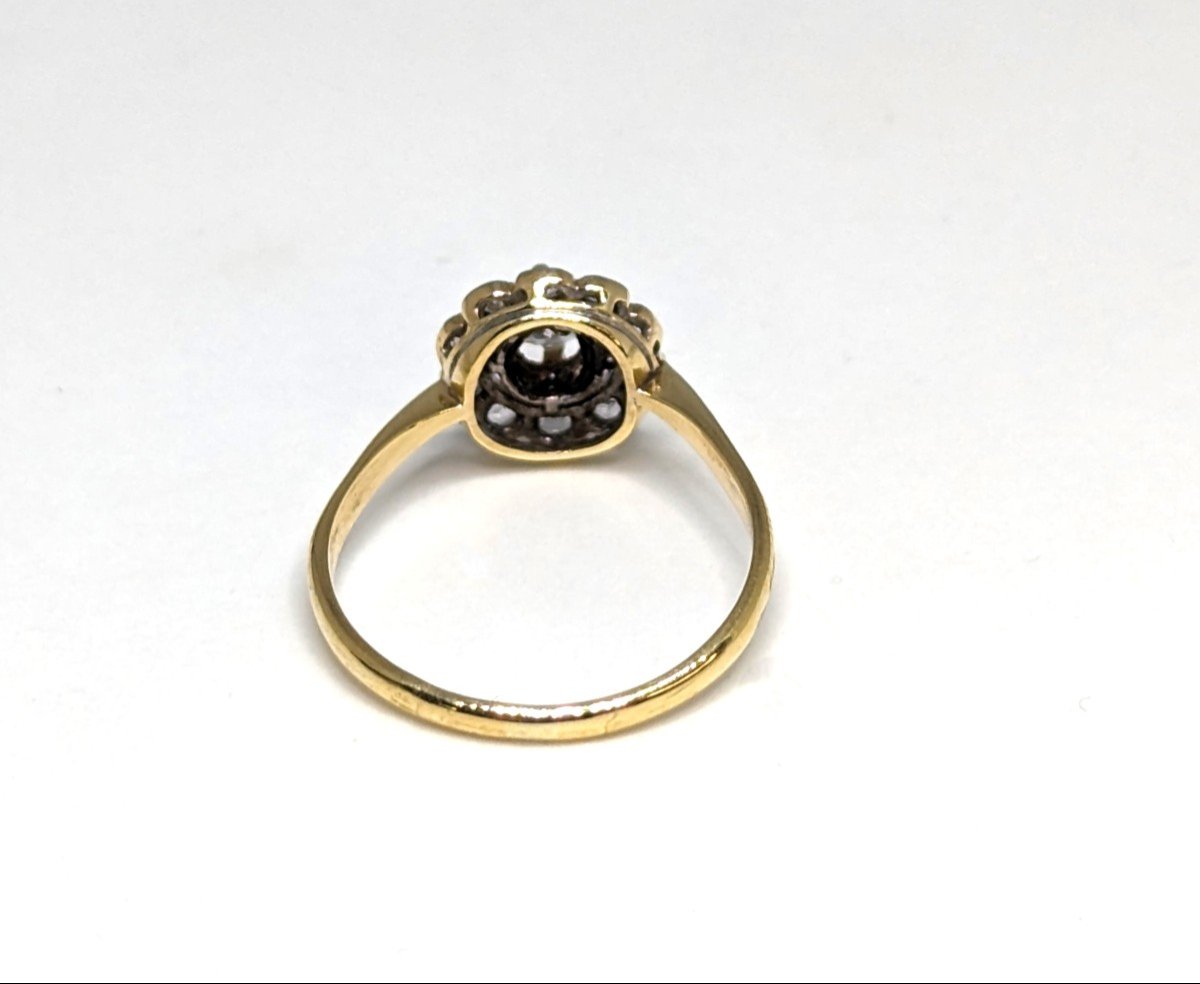 Art Deco Gold And Diamond Ring Antique Marguerite Ring-photo-4