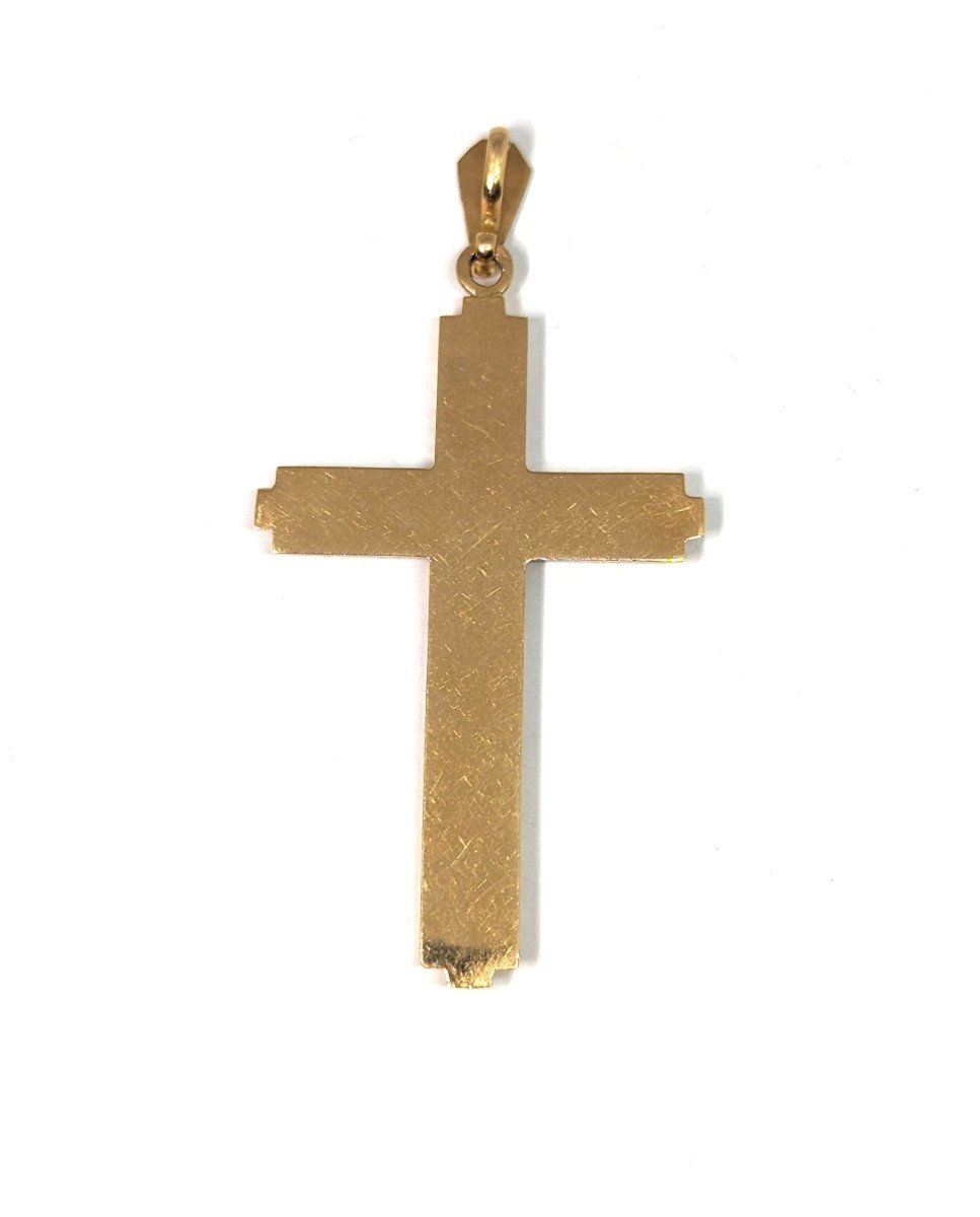 Pendentif Croix Vintage En Or 18 Carats-photo-1