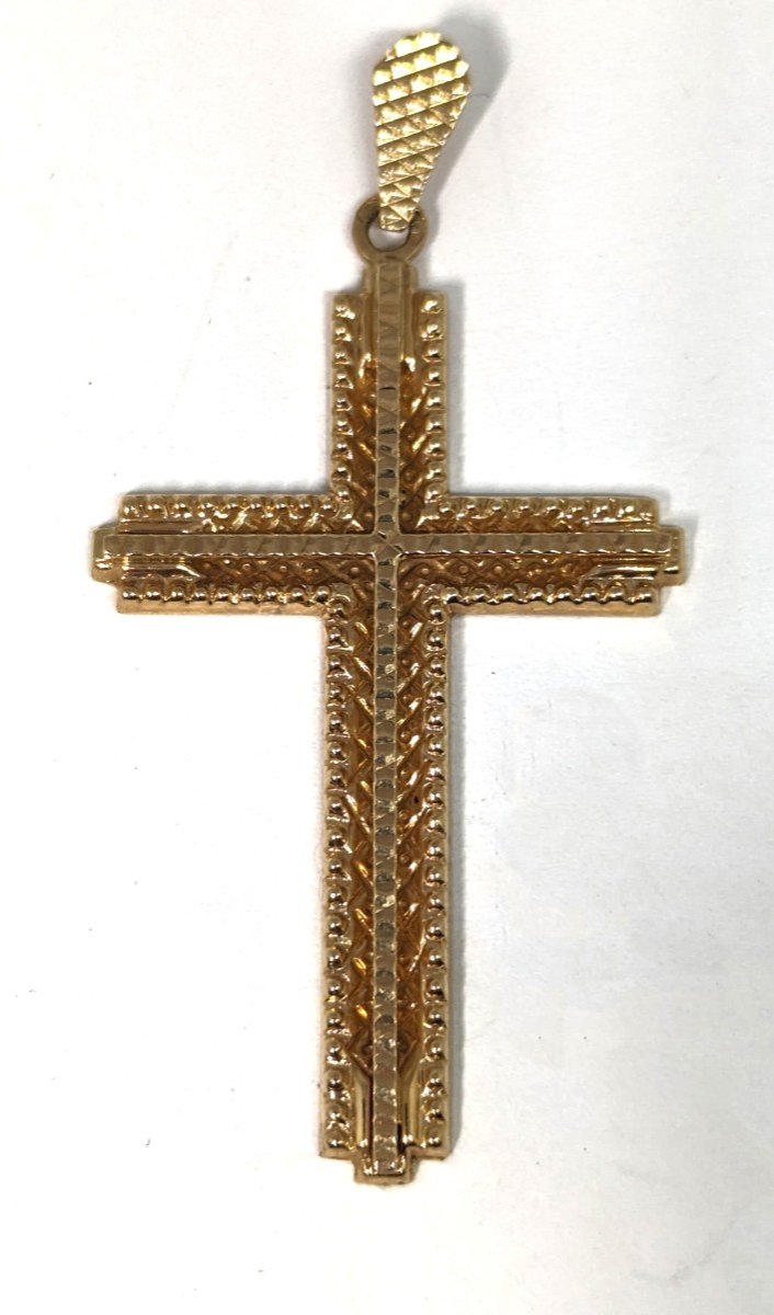 Pendentif Croix En Or 18 Carats – Or Jaune, Occasion En Parfait état