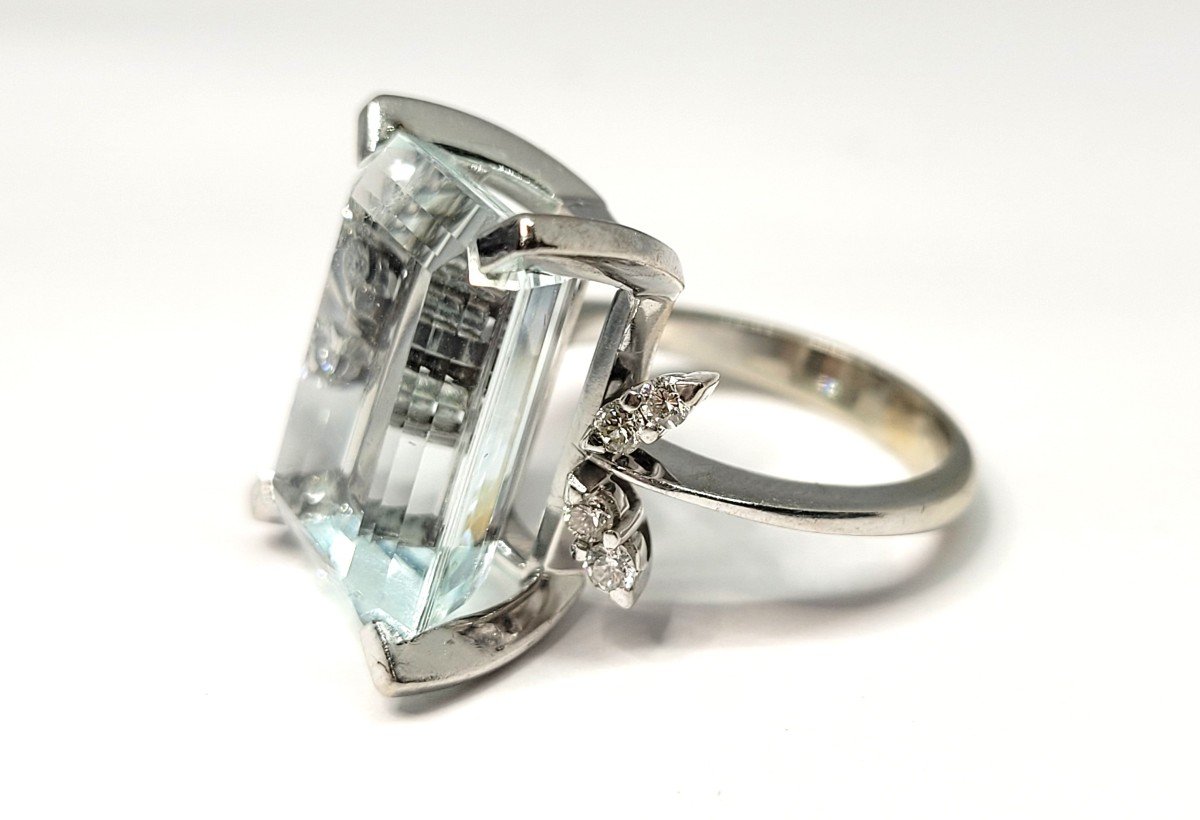 Aquamarine And Diamond Cocktail Ring-photo-2