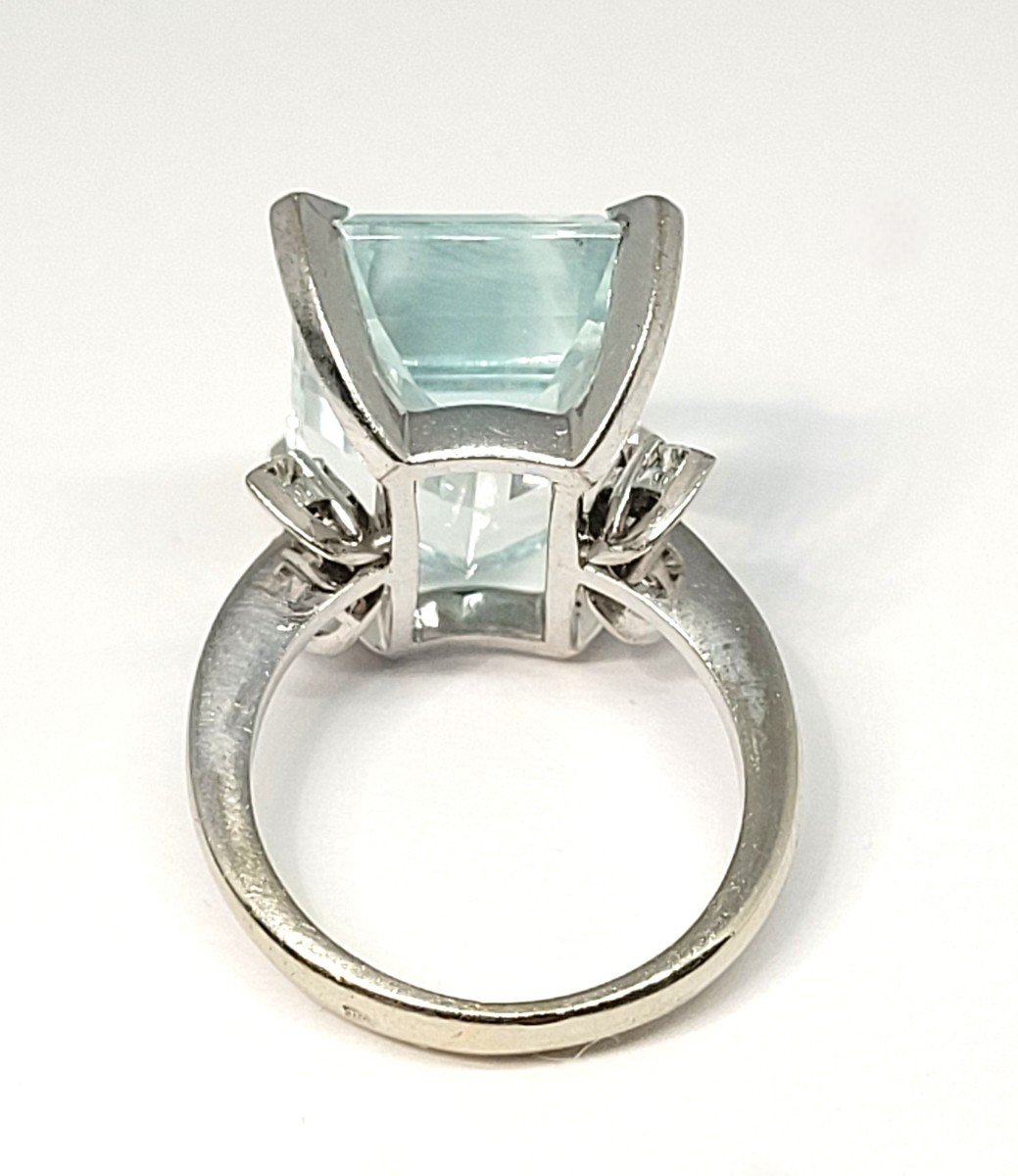 Aquamarine And Diamond Cocktail Ring-photo-3