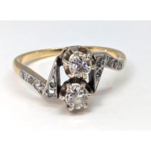 Antique 18k Gold And Diamonds Engagement Ring 