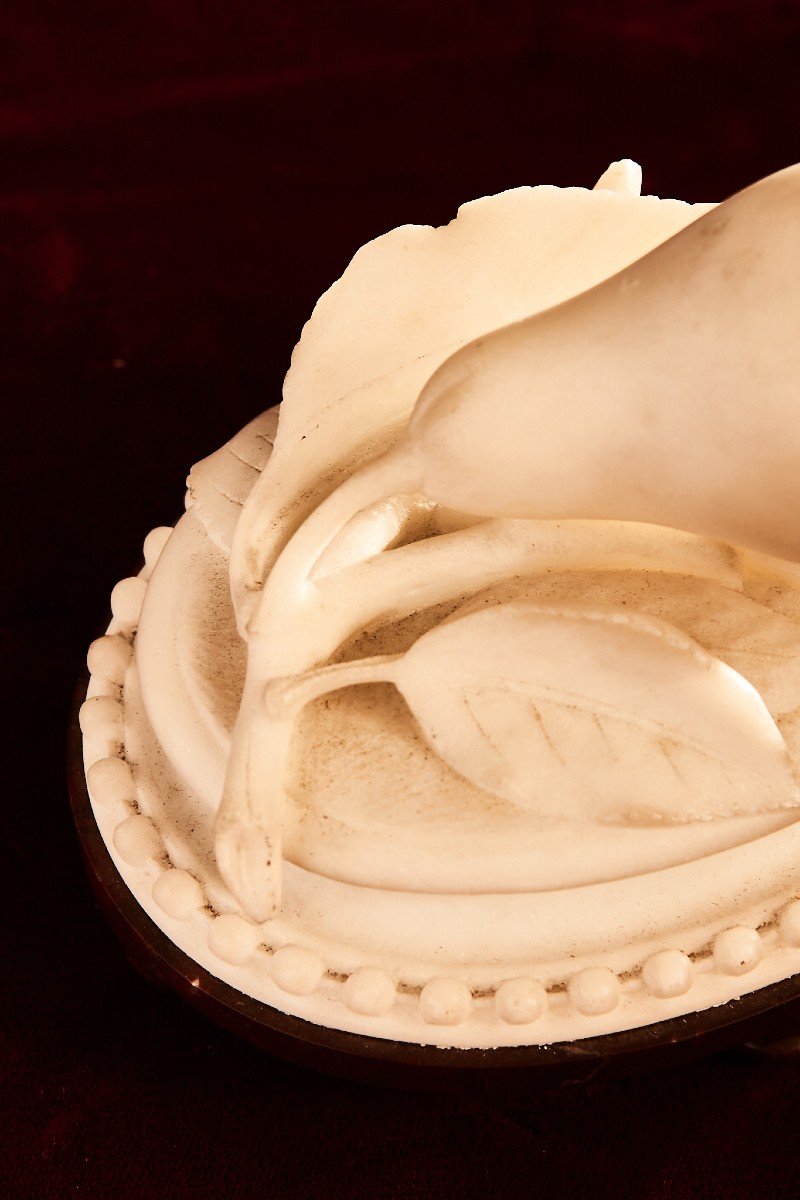 CENTRE DE TABLE BELGE EN ARGENT ET CRISTAL TAILLÉ, VERS 1880, TITRE 800