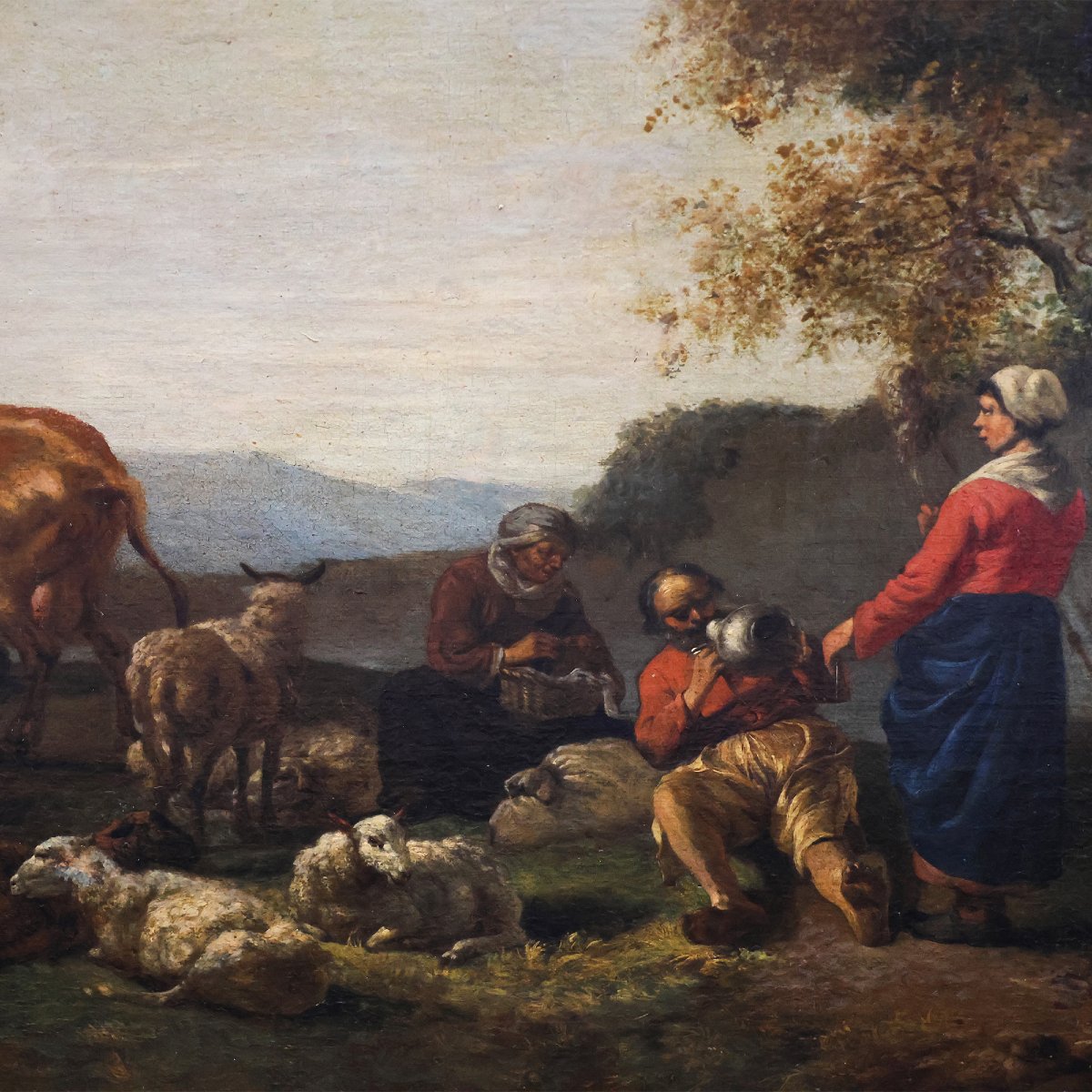 Hendrick Mommers Attr., Pastoral Scene, Oil On Canvas-photo-2