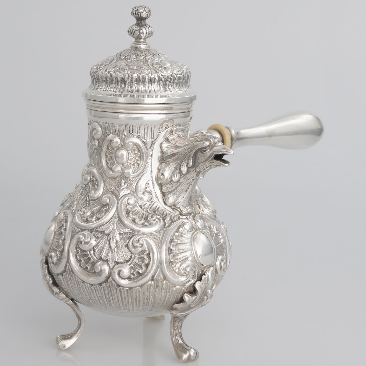 An Italian 925 Silver Chocolate Pot, Milan, Last Quarter Of The 20th Century-photo-3