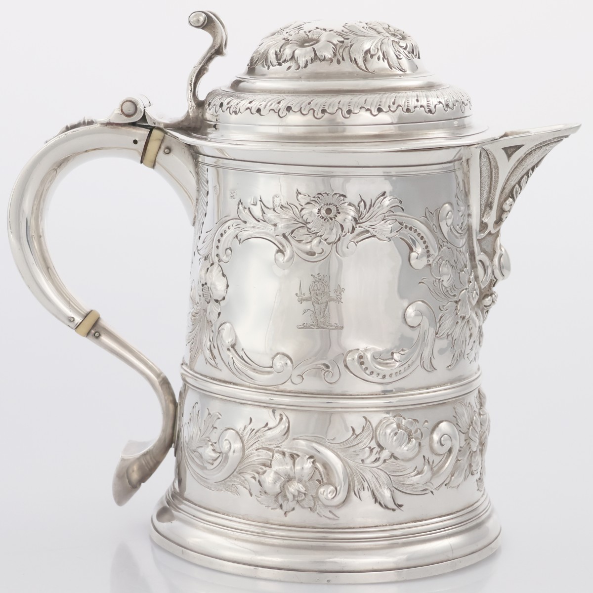 A George II Sterling Silver Pitcher With Lid, London, 1734