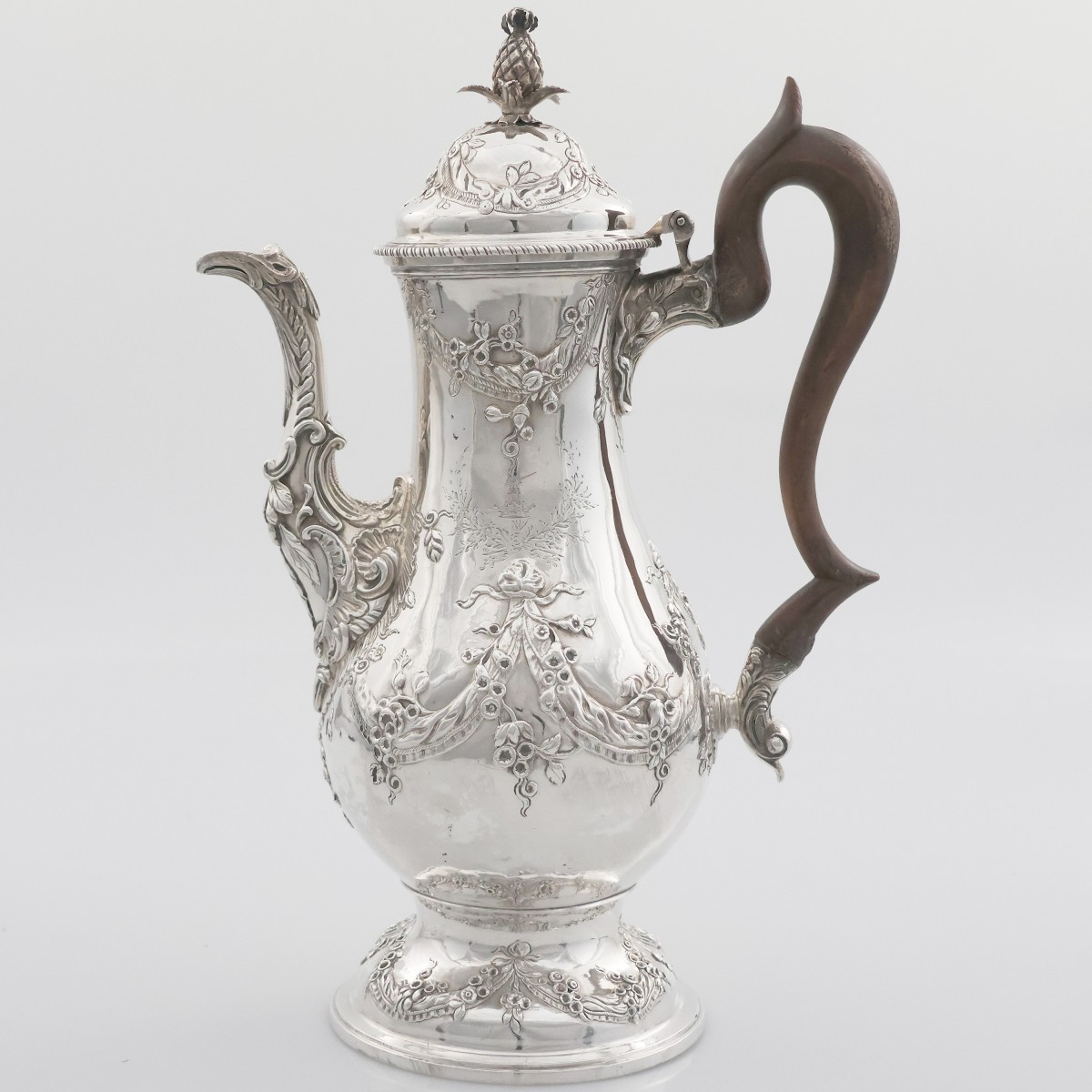 A George III Sterling Silver Coffee Pot, Charles Wright, London, 1771