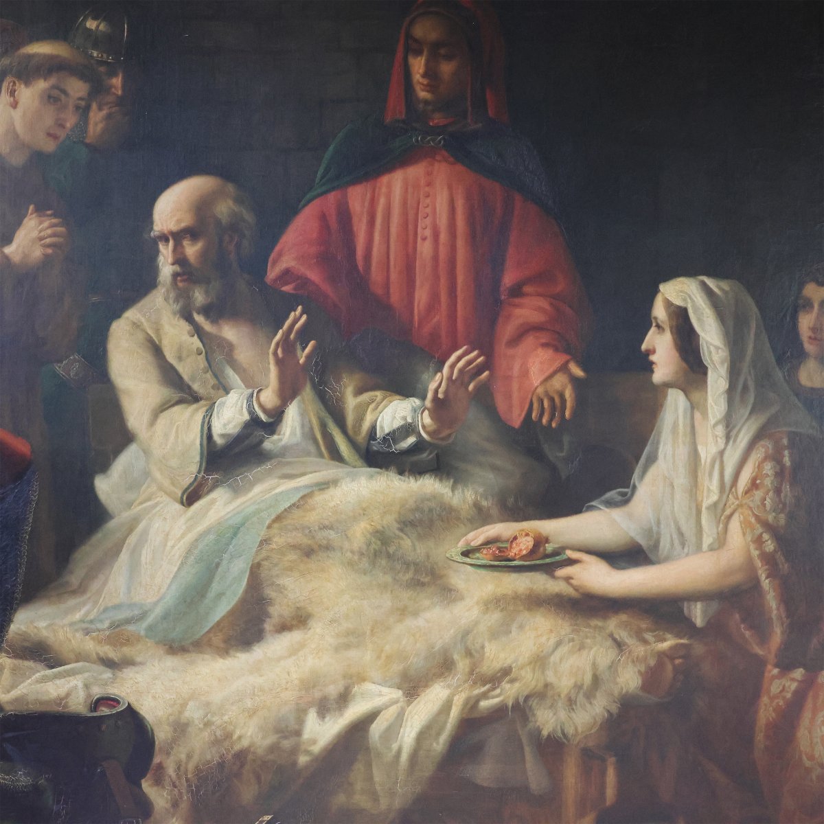 École Italienne ; Tiré du roman Niccolò de' Lapi, XIXe siècle, huile sur toile-photo-2