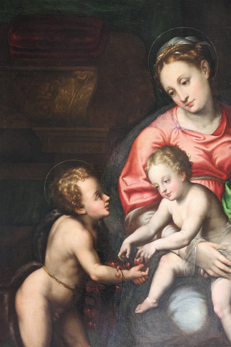 Dirk Hendricksz Centen Attr.; From The Madonna Della Gatta By Giulio Romano, Oil On Canvas-photo-2