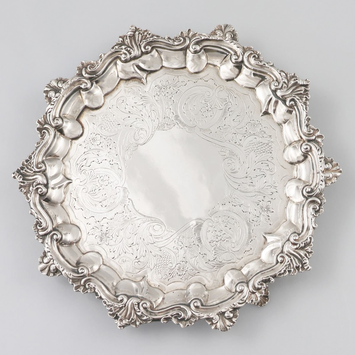 Salver en argent sterling George IV, Paul Storr, Londres, 1828