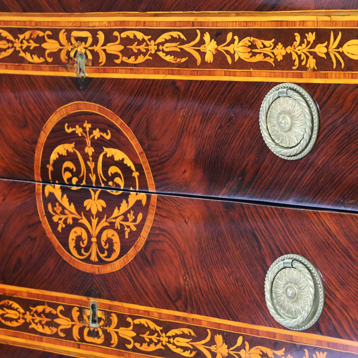 A North Italian Chest Of Drawers Veneered In Rosewood With Inlays, Lombardy, Late 18th Century-photo-2