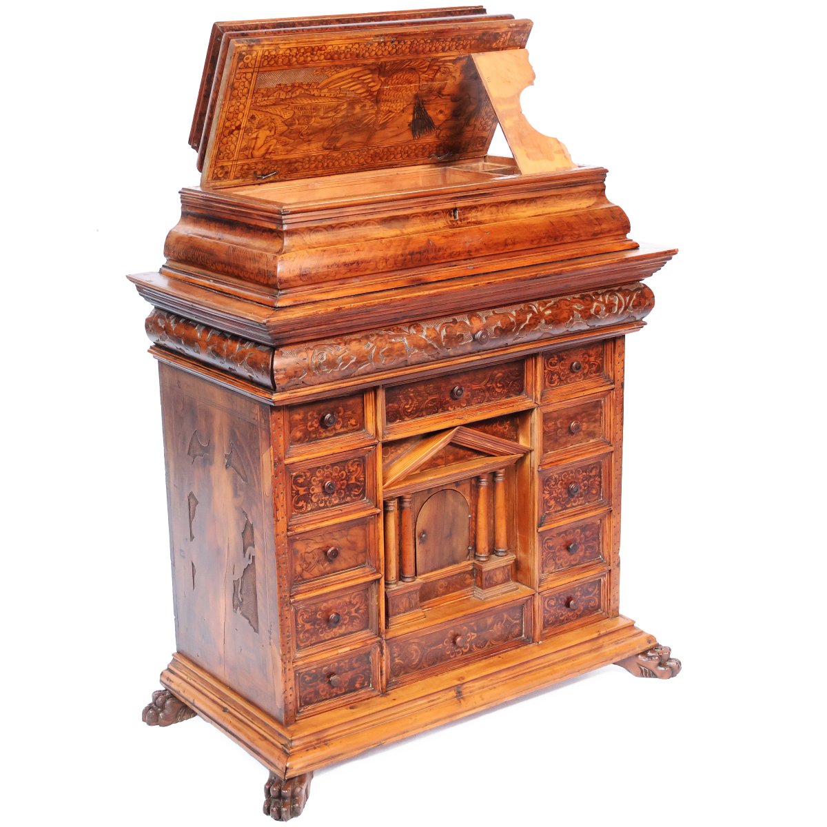 Cabinet à monnaies en bois de noyer et de cèdre, Nord Italie, fin du XVIIIᵉ début du XIXᵉ sièc.-photo-4