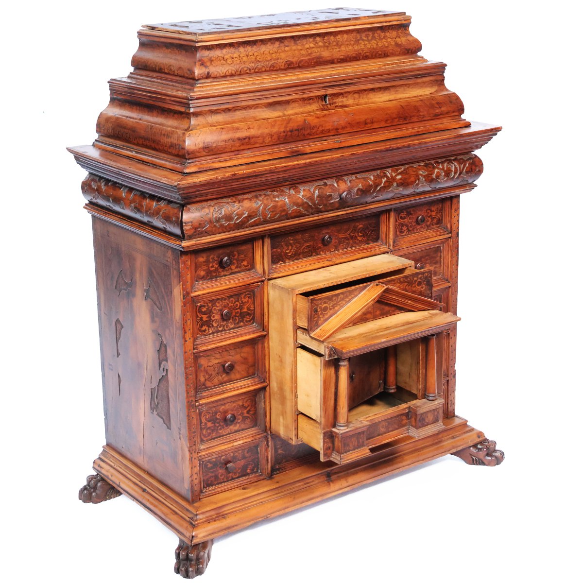 Cabinet à monnaies en bois de noyer et de cèdre, Nord Italie, fin du XVIIIᵉ début du XIXᵉ sièc.-photo-2