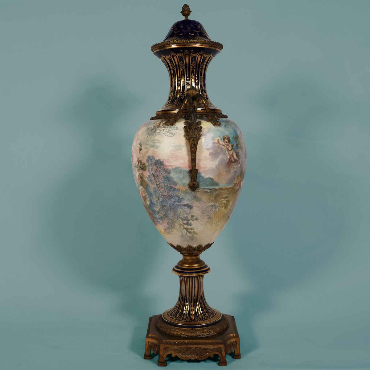 A French Large Vase In The Sèvres Style. Painted Signed F. Bellanger. Late 19th Century-photo-3