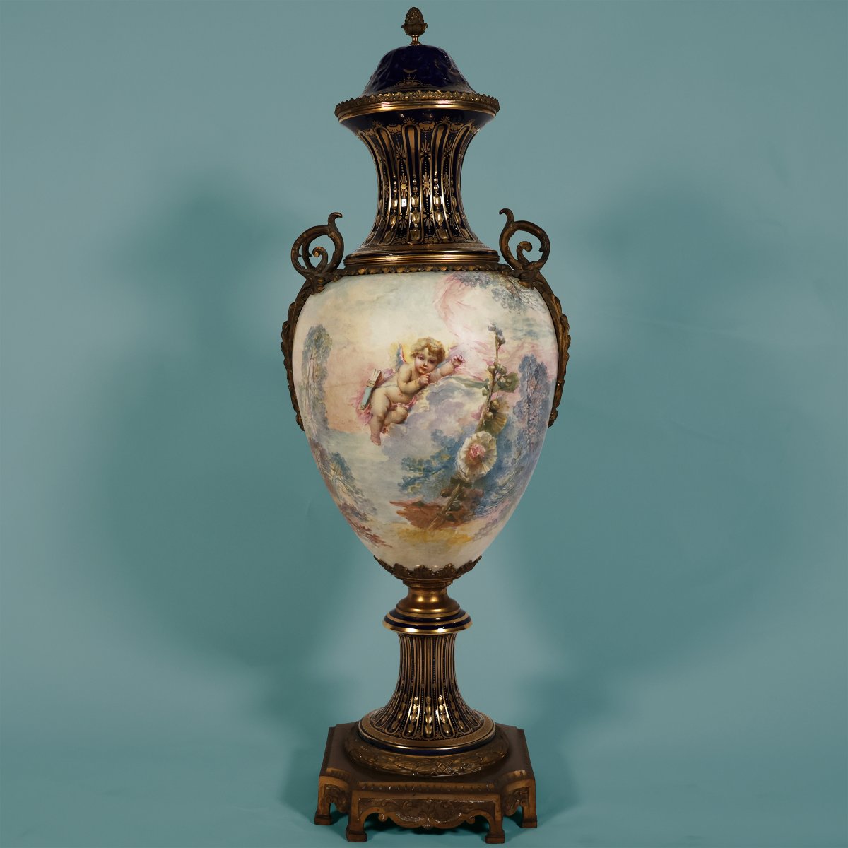 A French Large Vase In The Sèvres Style. Painted Signed F. Bellanger. Late 19th Century-photo-4