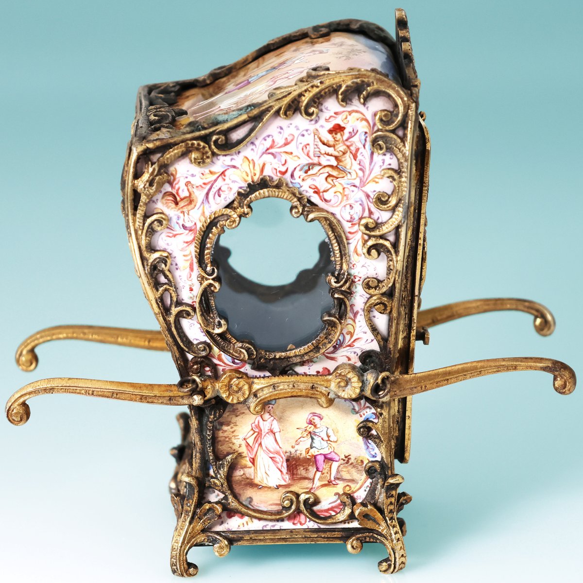 A Silver-gilt Sedan Chair And Polychrome Enamels. Vienna, Late 19th Century-photo-2