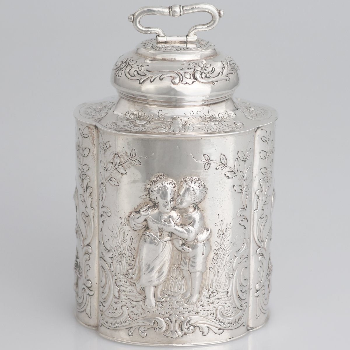 A German Silver Tea Caddy, George Roth & Co., English Import Hallmarks, Hanau, Late XIX Century-photo-3