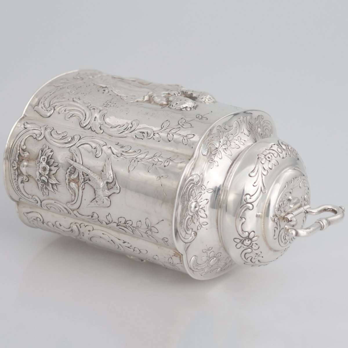 A German Silver Tea Caddy, George Roth & Co., English Import Hallmarks, Hanau, Late XIX Century-photo-4