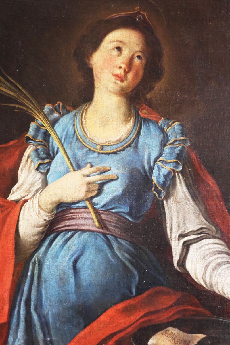 École italienne; Sainte Agathe, fin XVIIᵉ début XVIIIᵉ siècle, huile sur toile-photo-2