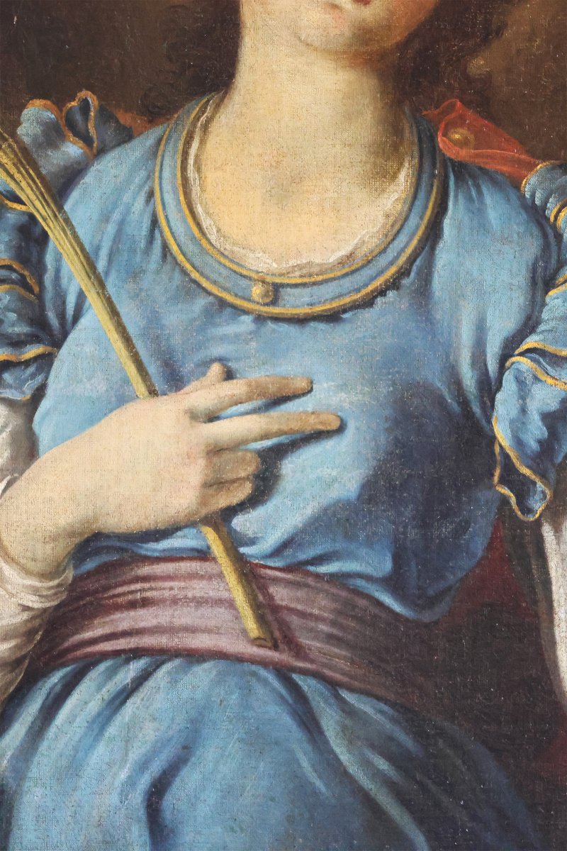 École italienne; Sainte Agathe, fin XVIIᵉ début XVIIIᵉ siècle, huile sur toile-photo-4