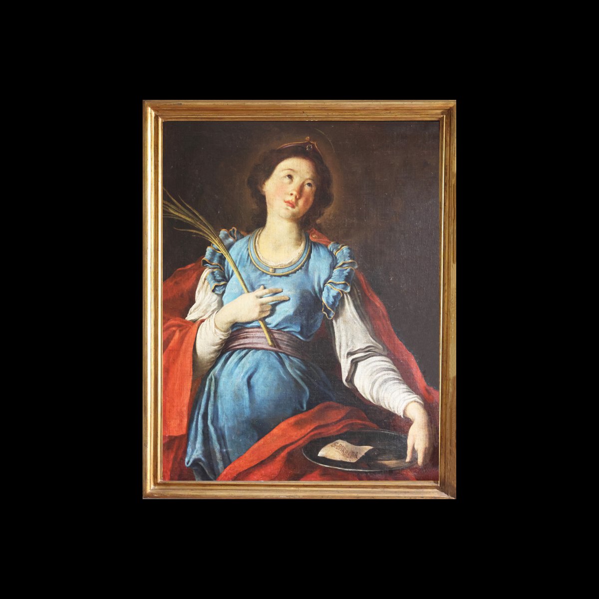 École italienne; Sainte Agathe, fin XVIIᵉ début XVIIIᵉ siècle, huile sur toile-photo-1