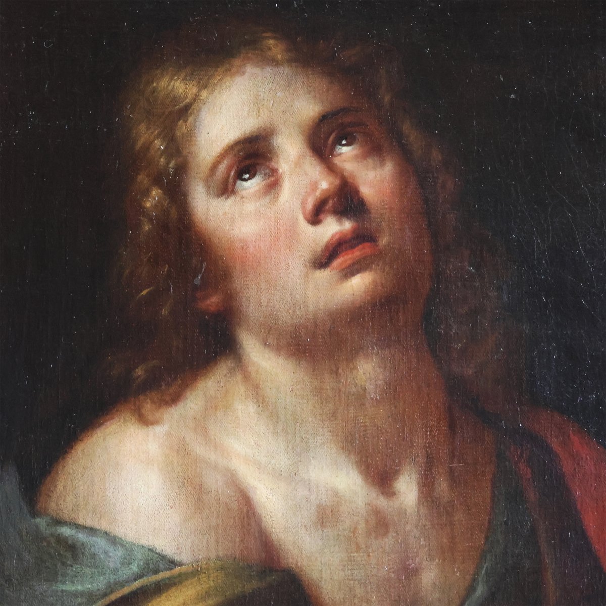 Michelangelo Merisi Da Caravaggio In The Manner Of; Saint John The Evangelist, Oil On Canvas-photo-1