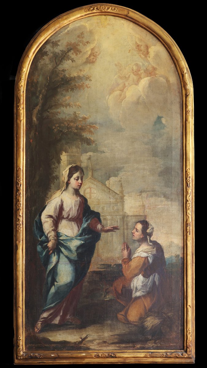 École italienne; Apparition de la Vierge à Caravaggio, fin XVIIIe début XIXe siècle-photo-2