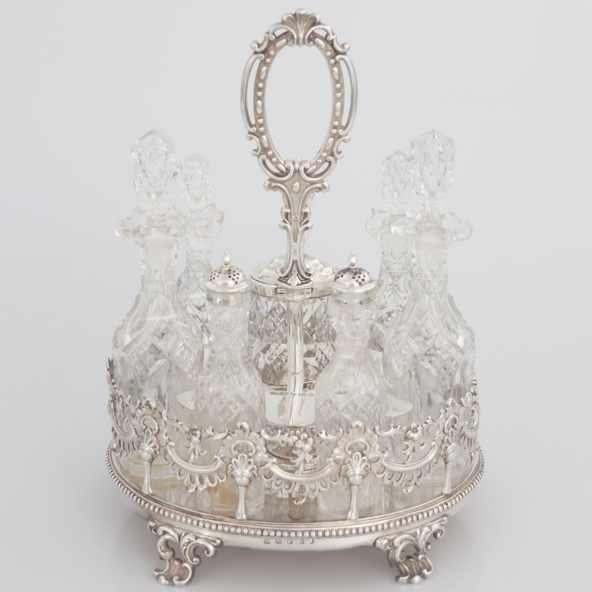 A Victorian Sterling Silver Cruet Stand, Walker Knowles & Co., Sheffield, 1858-photo-2