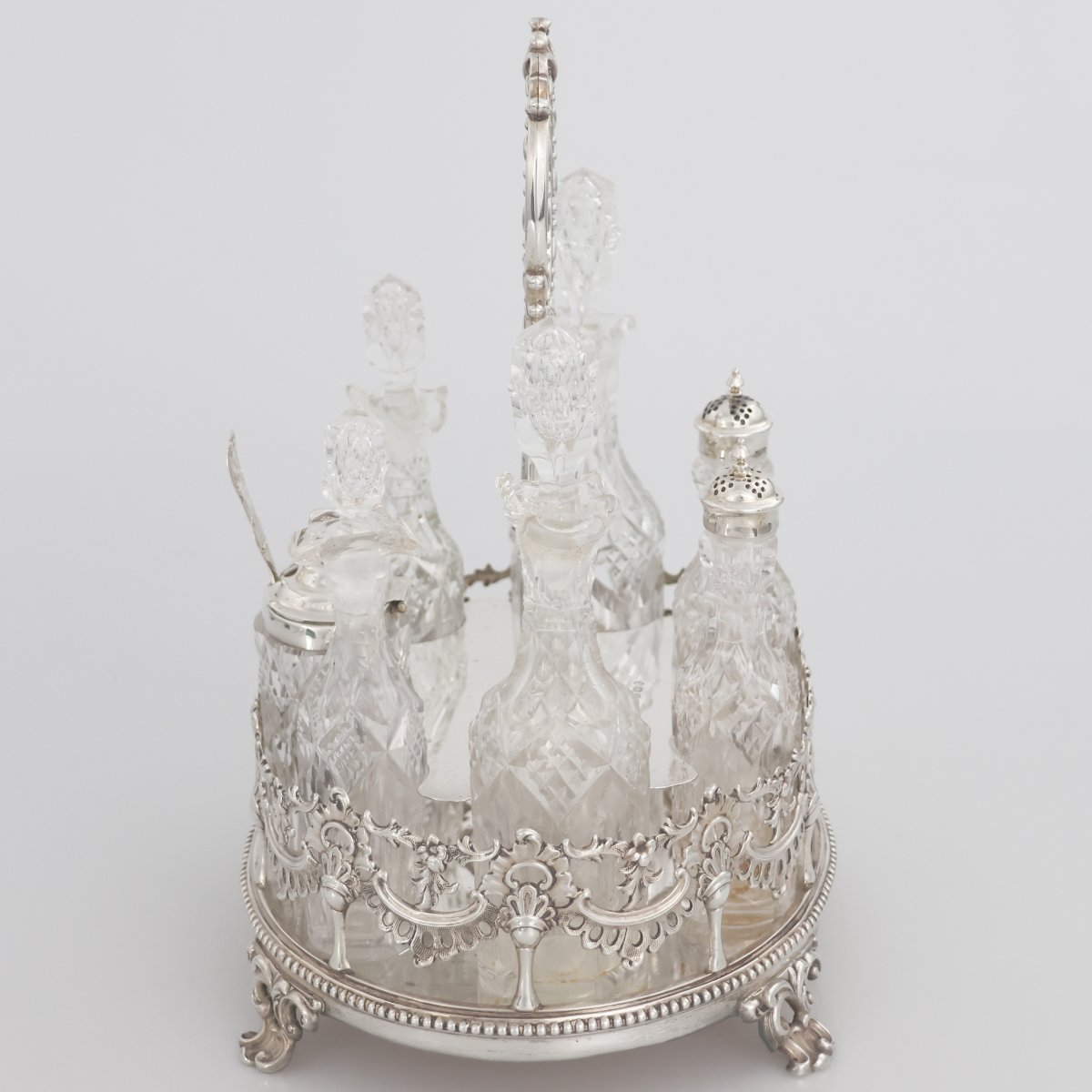 A Victorian Sterling Silver Cruet Stand, Walker Knowles & Co., Sheffield, 1858-photo-3