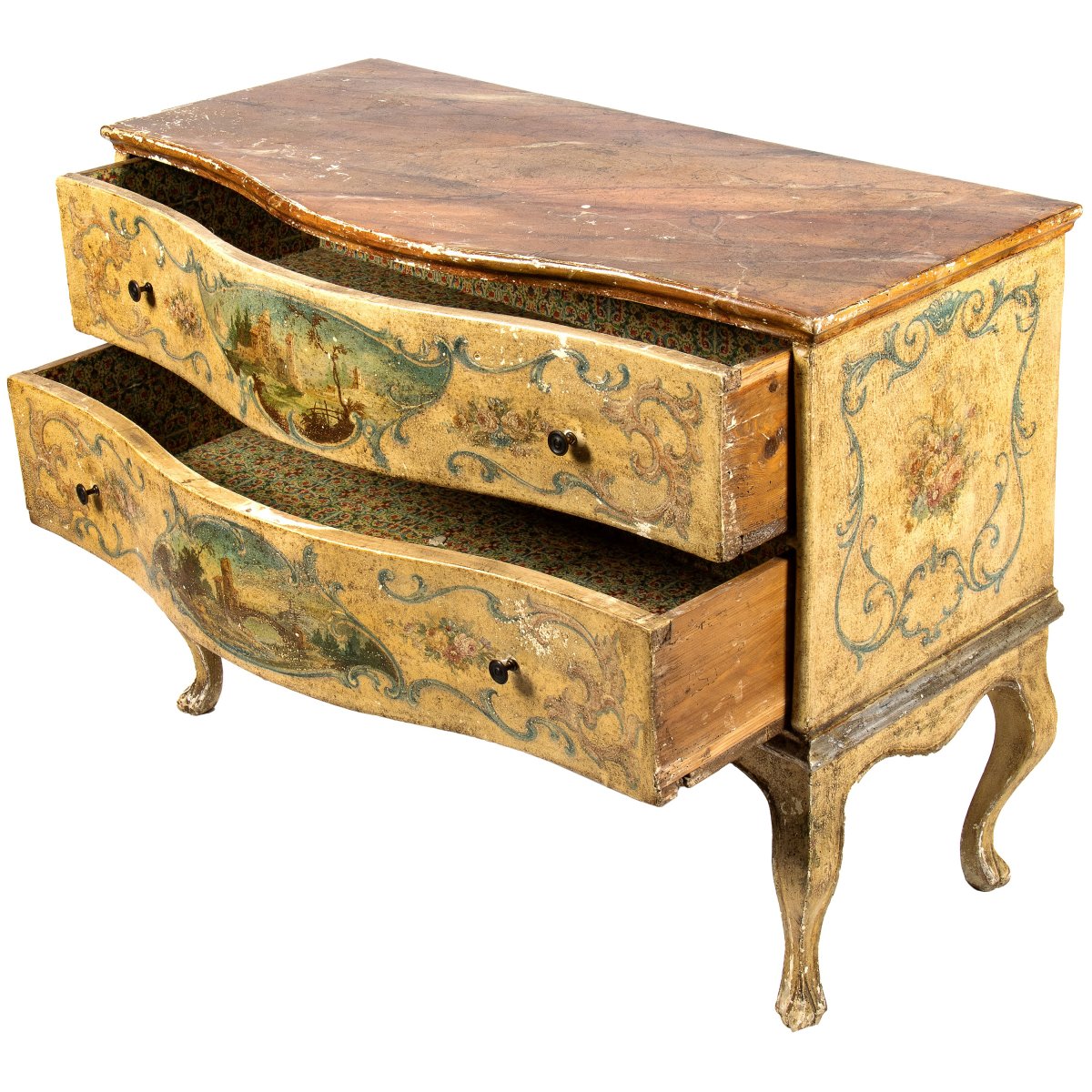 A Central Italian Lacquered And Polychrome-painted Wood Commode, Marche, 18th Century-photo-4