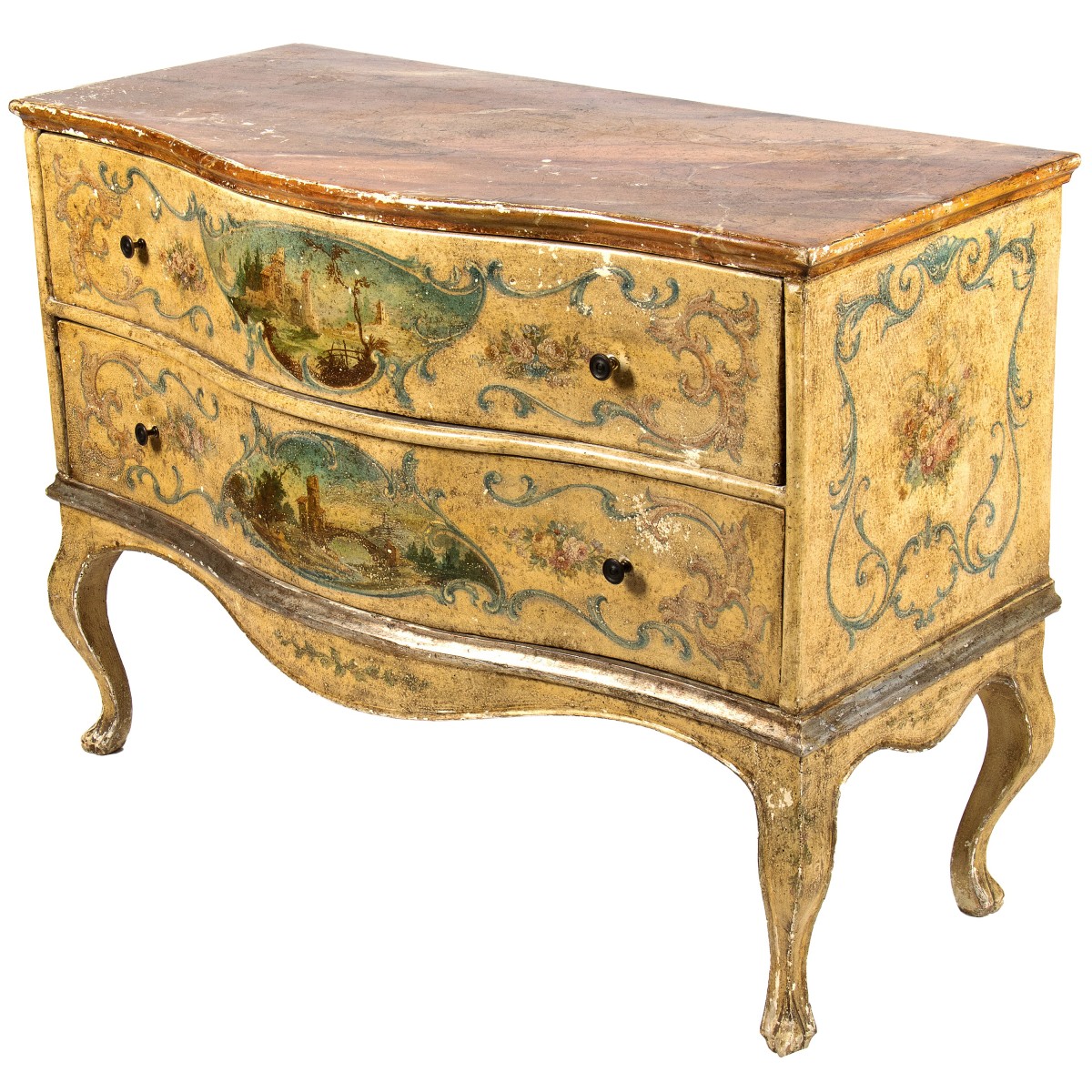 A Central Italian Lacquered And Polychrome-painted Wood Commode, Marche, 18th Century