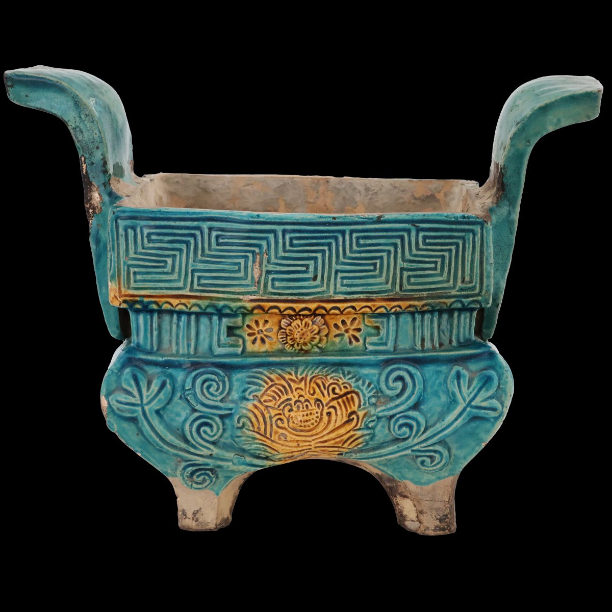 Brûle-encens chinois en porcelaine sancai, dynastie Ming, XVIIᵉ siècle-photo-2