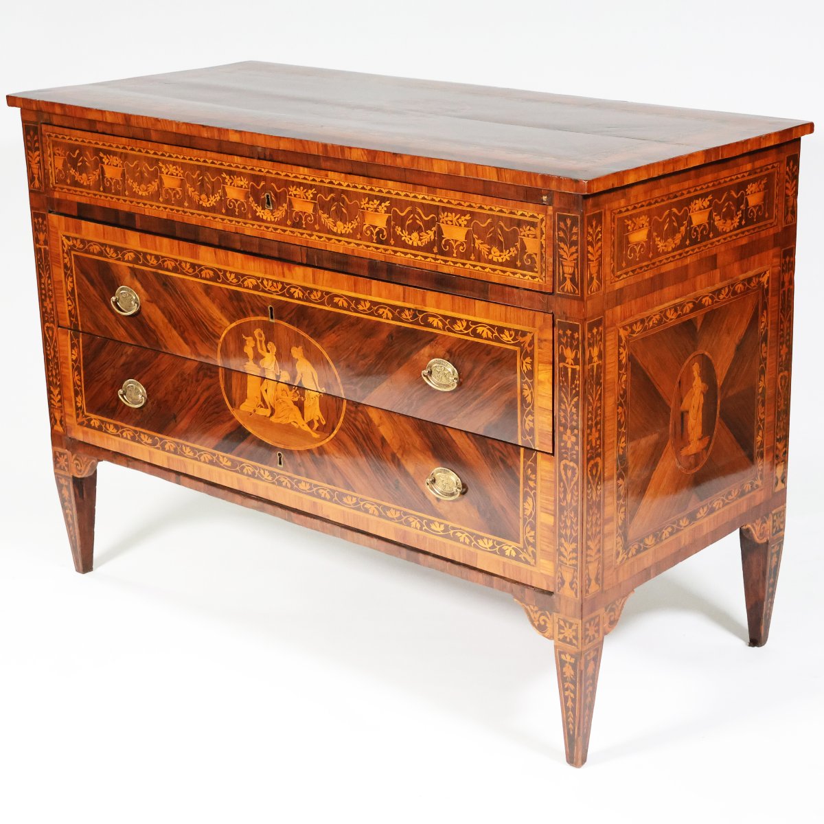 A North Italian Chest Of Drawers Veneered In Rosewood, Lombardy, Late 18th Century-photo-3