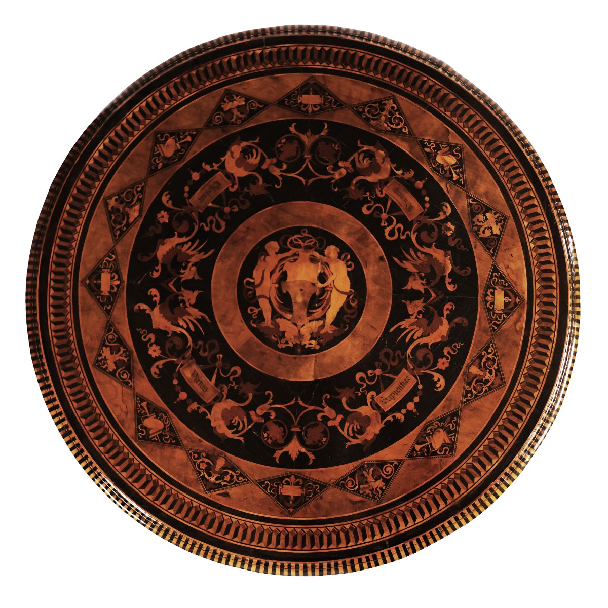 An Italian Elm Burl Table, Inlaid With Ebony And Fine Woods. Tuscany, Second Half 19th Century-photo-2