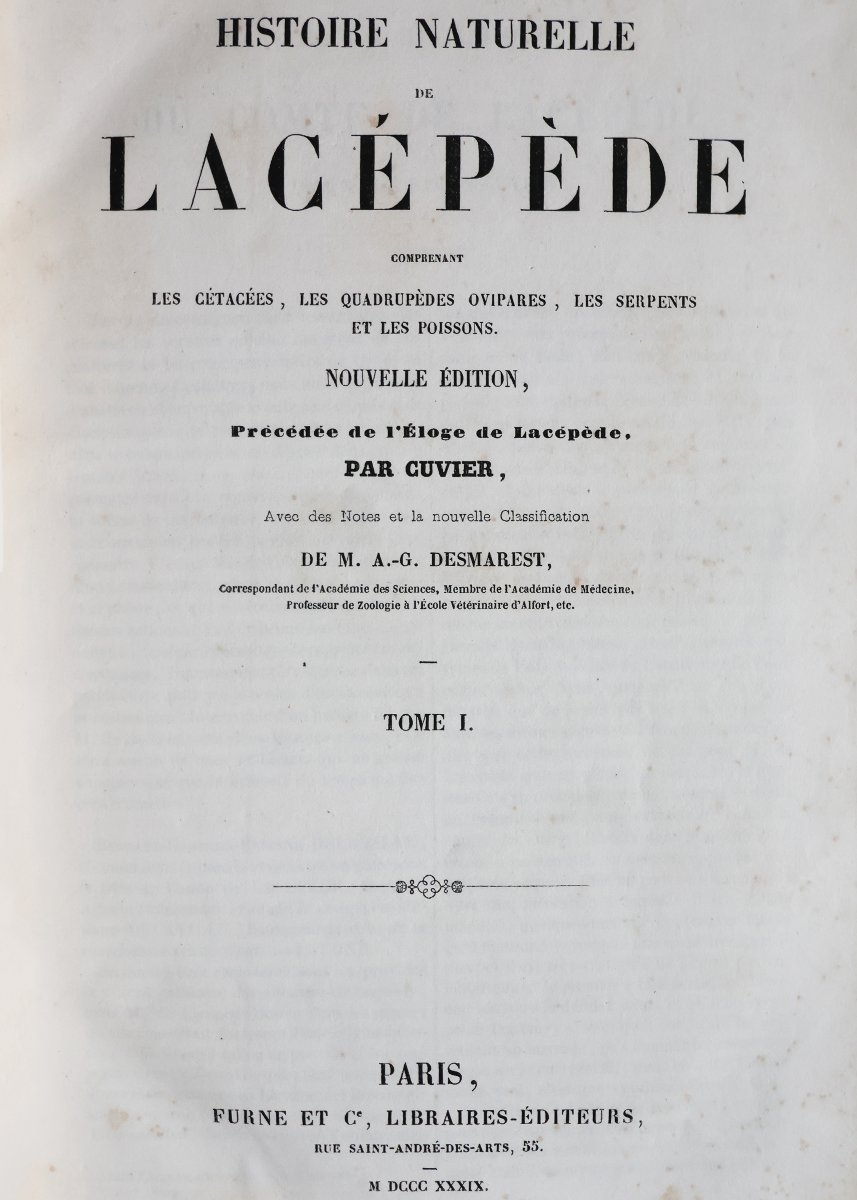 Buffon. Œuvres complètes.. Cuvier. Histoire Naturelle de Lacepède. Paris, Furne. 1839-1841-photo-3