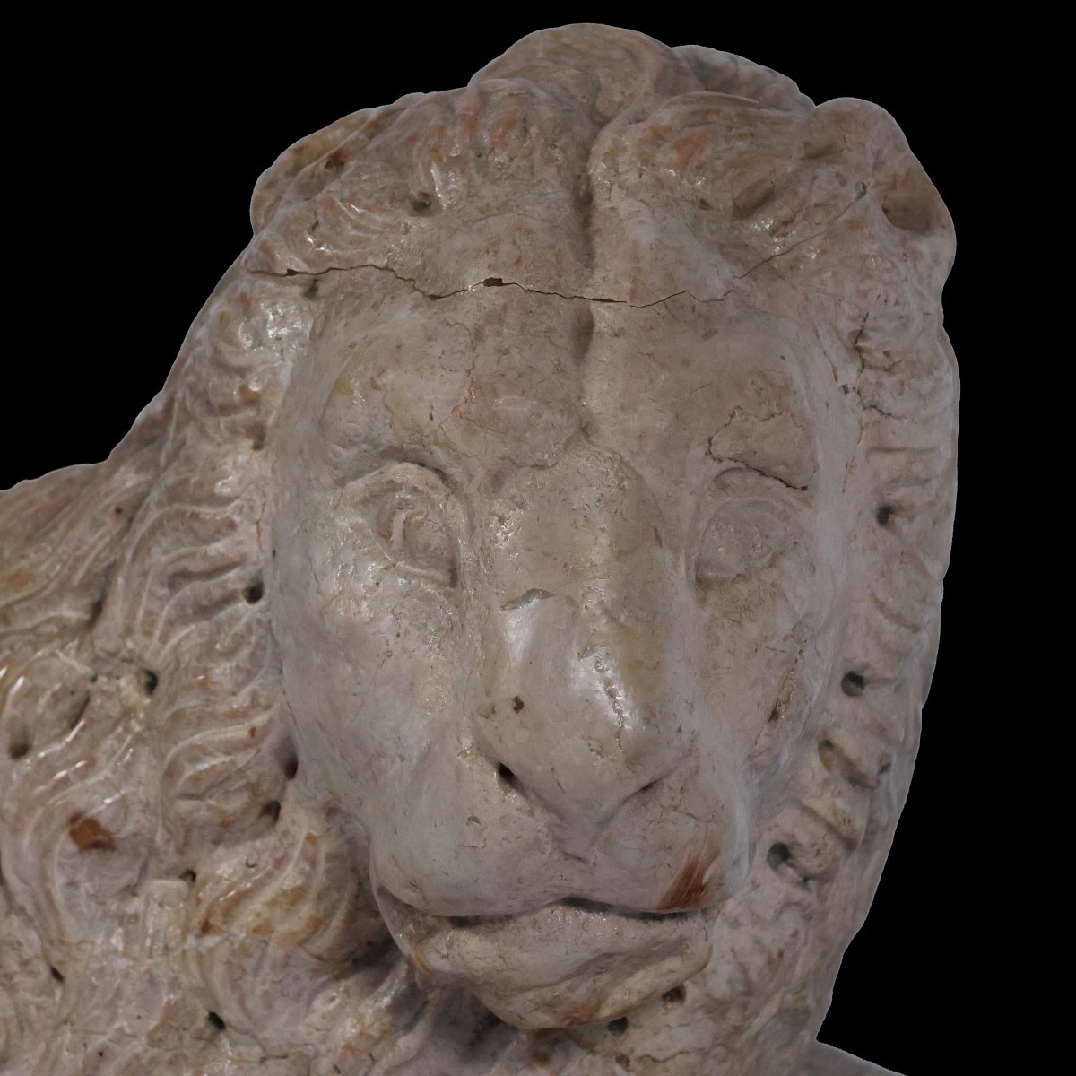 Couple de lions stylophores en marbre jaune de Vérone, Italie du Nord, XVIe–XVIIe siècle-photo-1