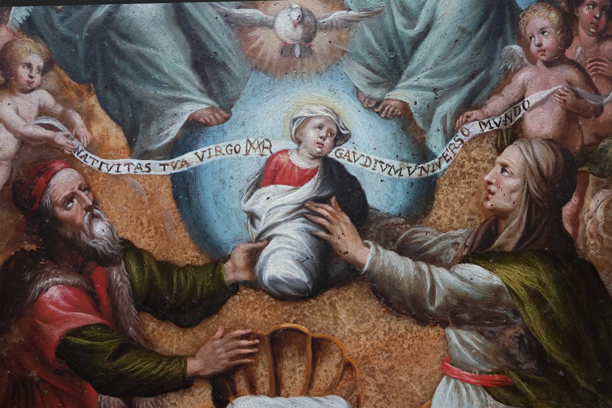 Philip Fruytiers attr.; Saint Joachim et Sainte Anne offrent Marie à la Trinité-photo-3