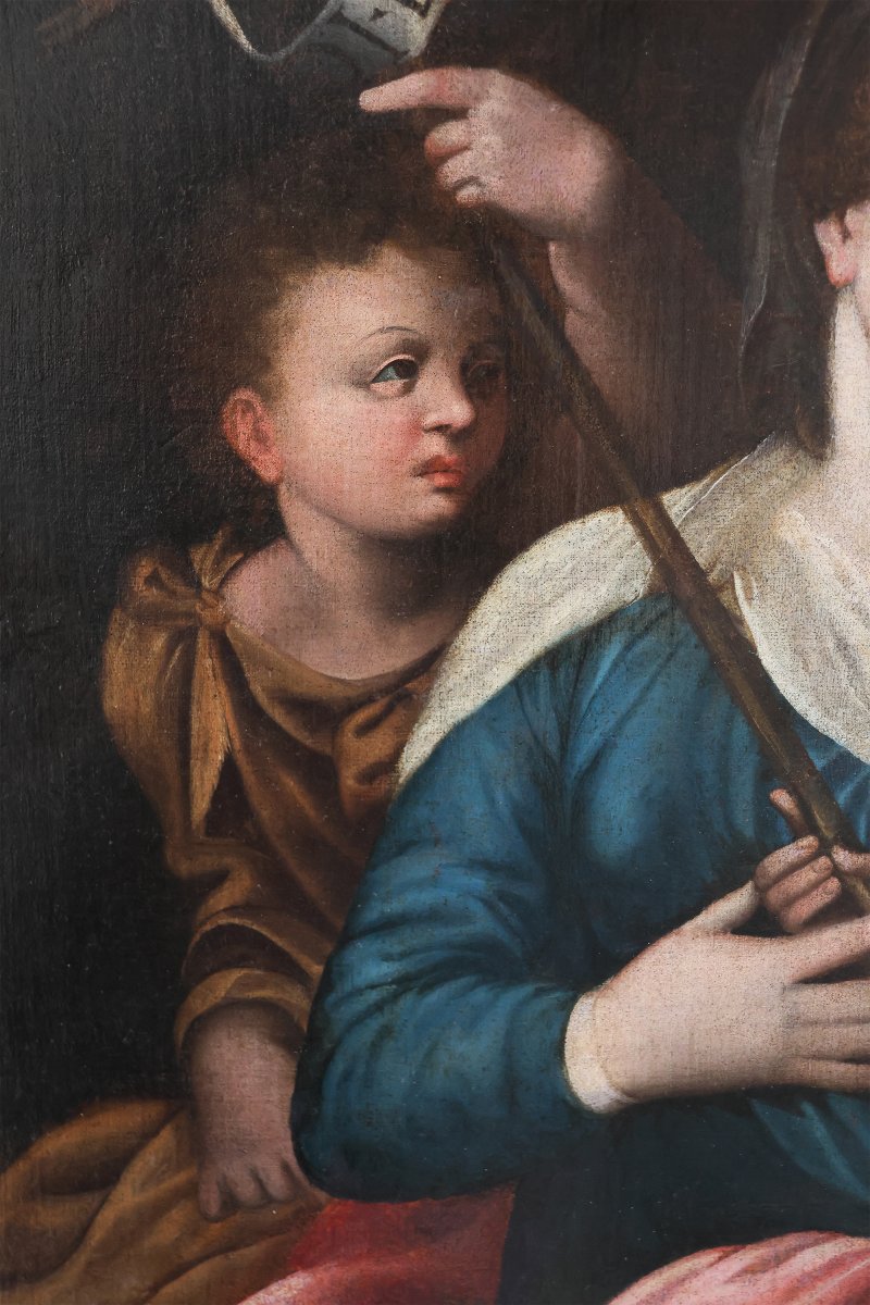 Madonna And Child With The Young St. John And St. Joseph, Northern Italy, 16th Century-photo-5