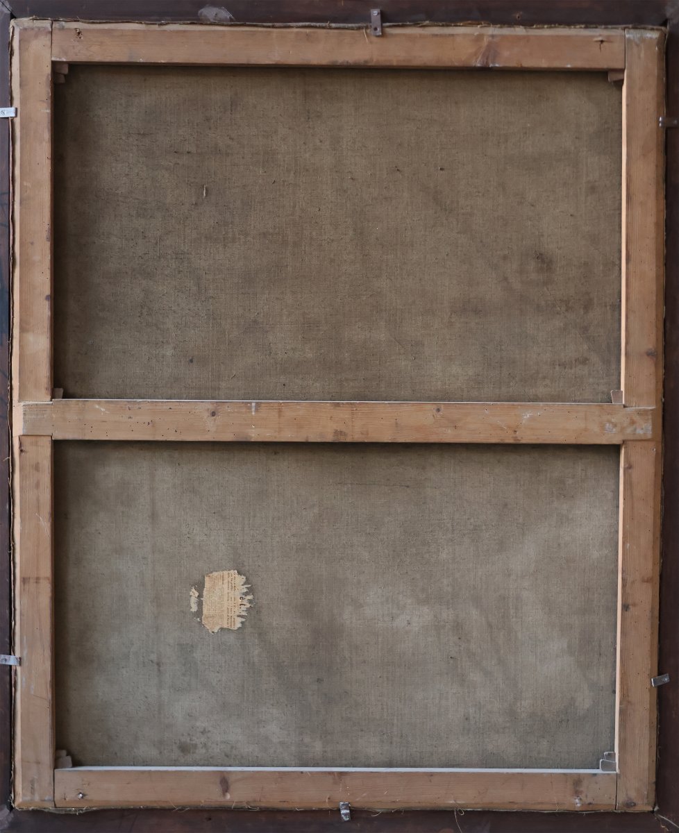 École française; Vierge à l’Enfant, XVIIe siècle, huile sur toile-photo-2