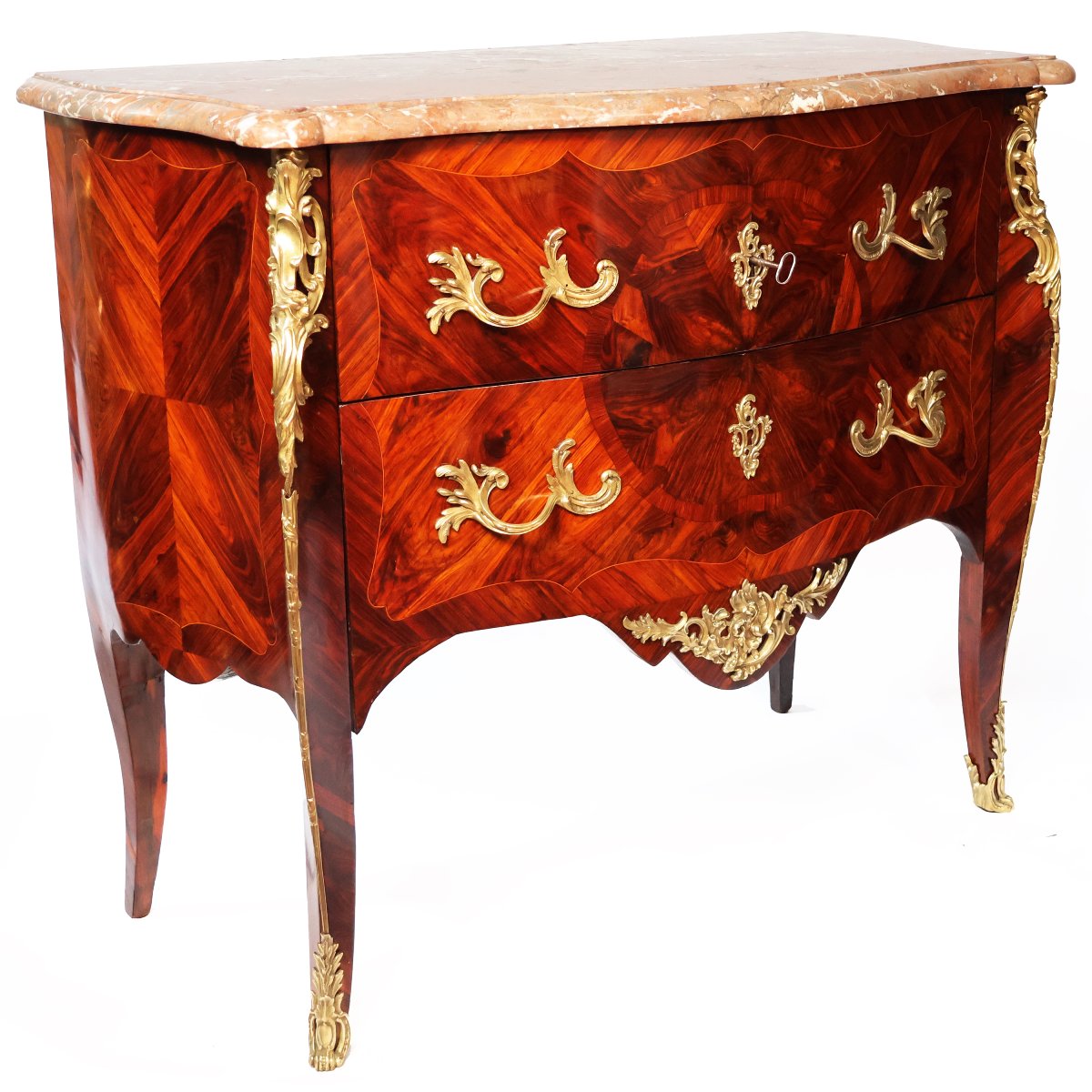 Commode plaquée en bois de violette, estampillée Christophe Wolff, Paris milieu du XVIIIe sièc.-photo-2