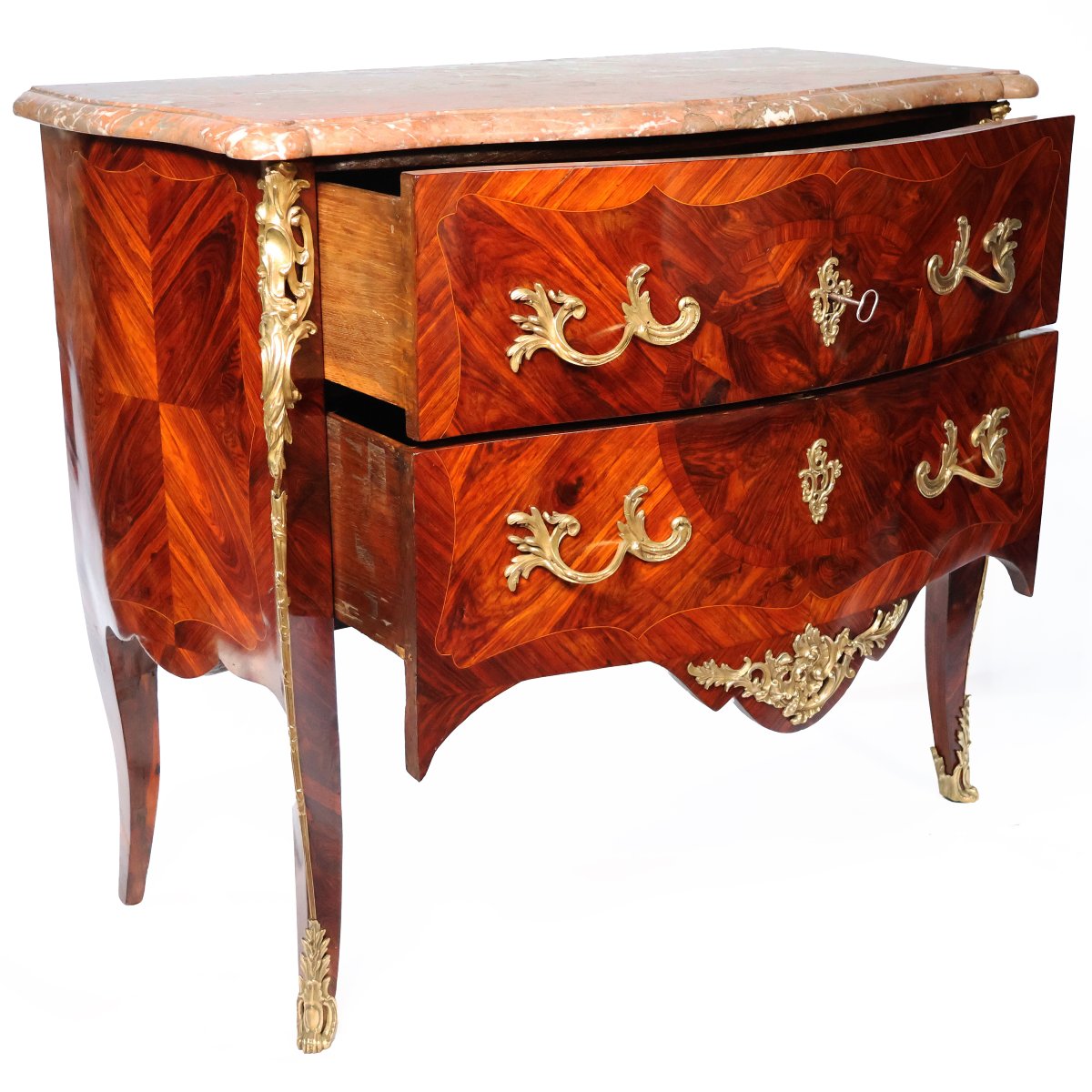 Commode plaquée en bois de violette, estampillée Christophe Wolff, Paris milieu du XVIIIe sièc.-photo-3