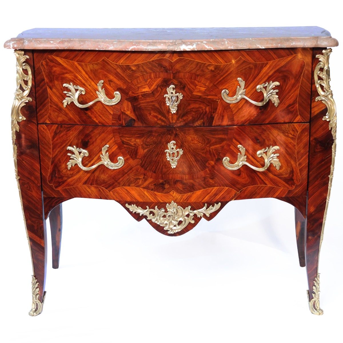 Commode plaquée en bois de violette, estampillée Christophe Wolff, Paris milieu du XVIIIe sièc.