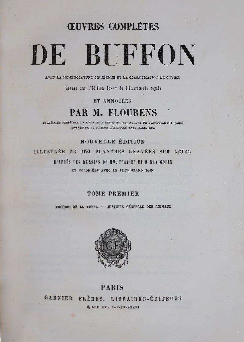 Buffon. œuvres Complètes.. Avec La Nomenclature Linnéenne Et.. De Cuvier.. Garnier-photo-3