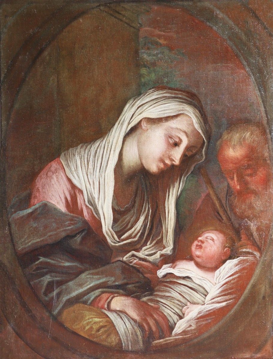 Francesco Paglia; Brescia, 1635 – Brescia, 1714, Sainte Famille, huile sur toile