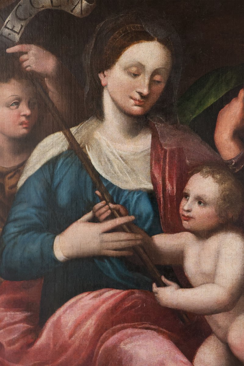 Madonna And Child With The Young St. John And St. Joseph, Northern Italy, 16th Century-photo-3