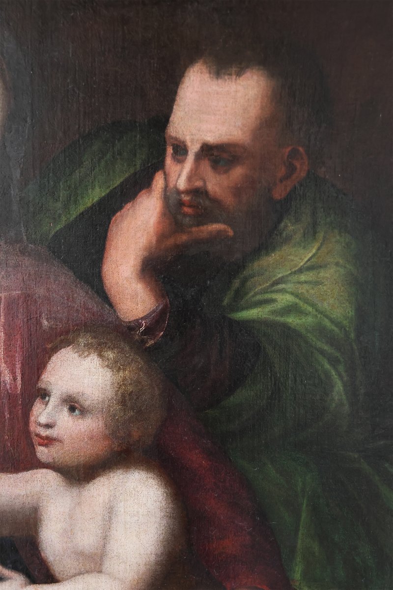 Madonna And Child With The Young St. John And St. Joseph, Northern Italy, 16th Century-photo-5