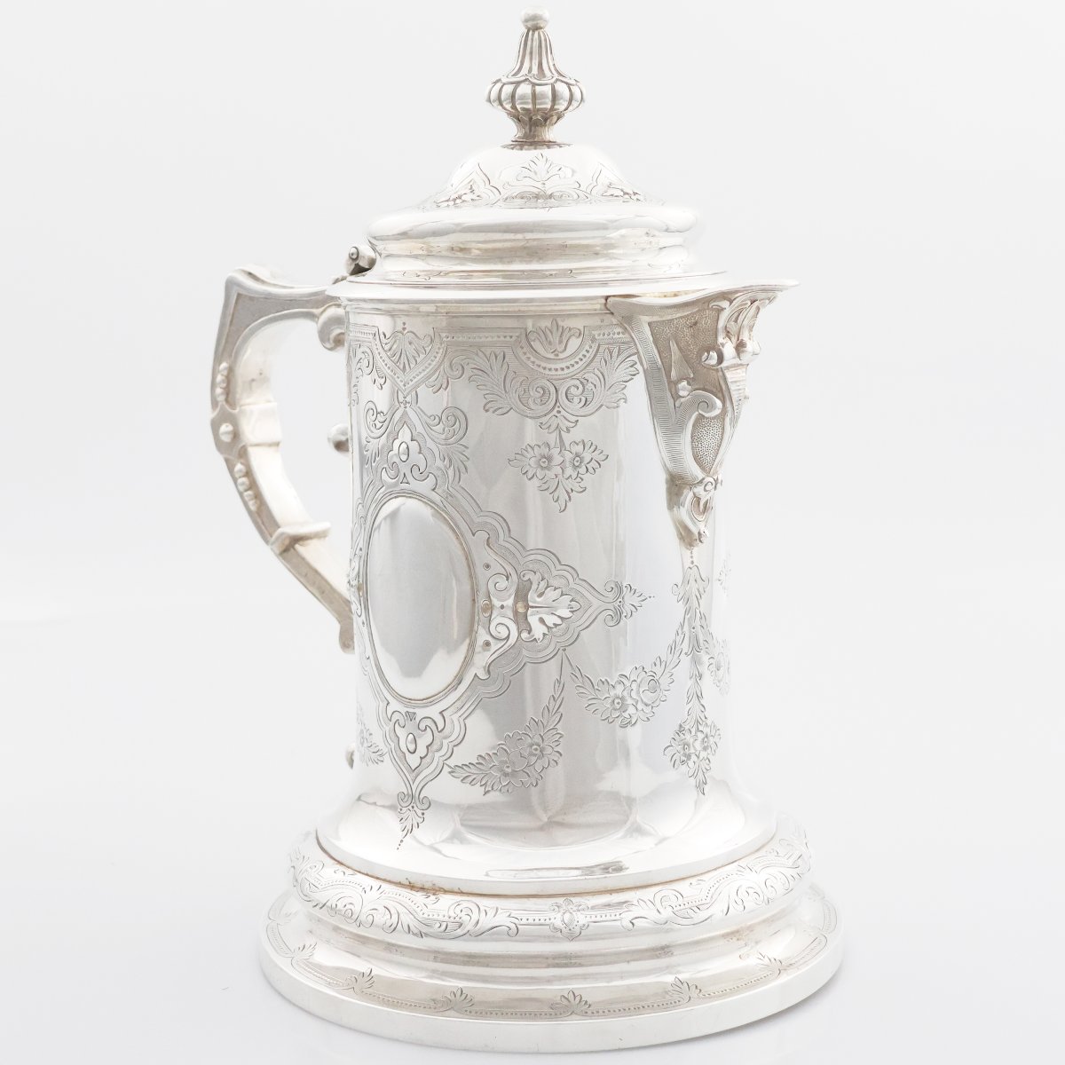 Aiguière couverte en argent sterling, époque victorienne, Samuel Smily Goldsmiths, Londres 1868-photo-3