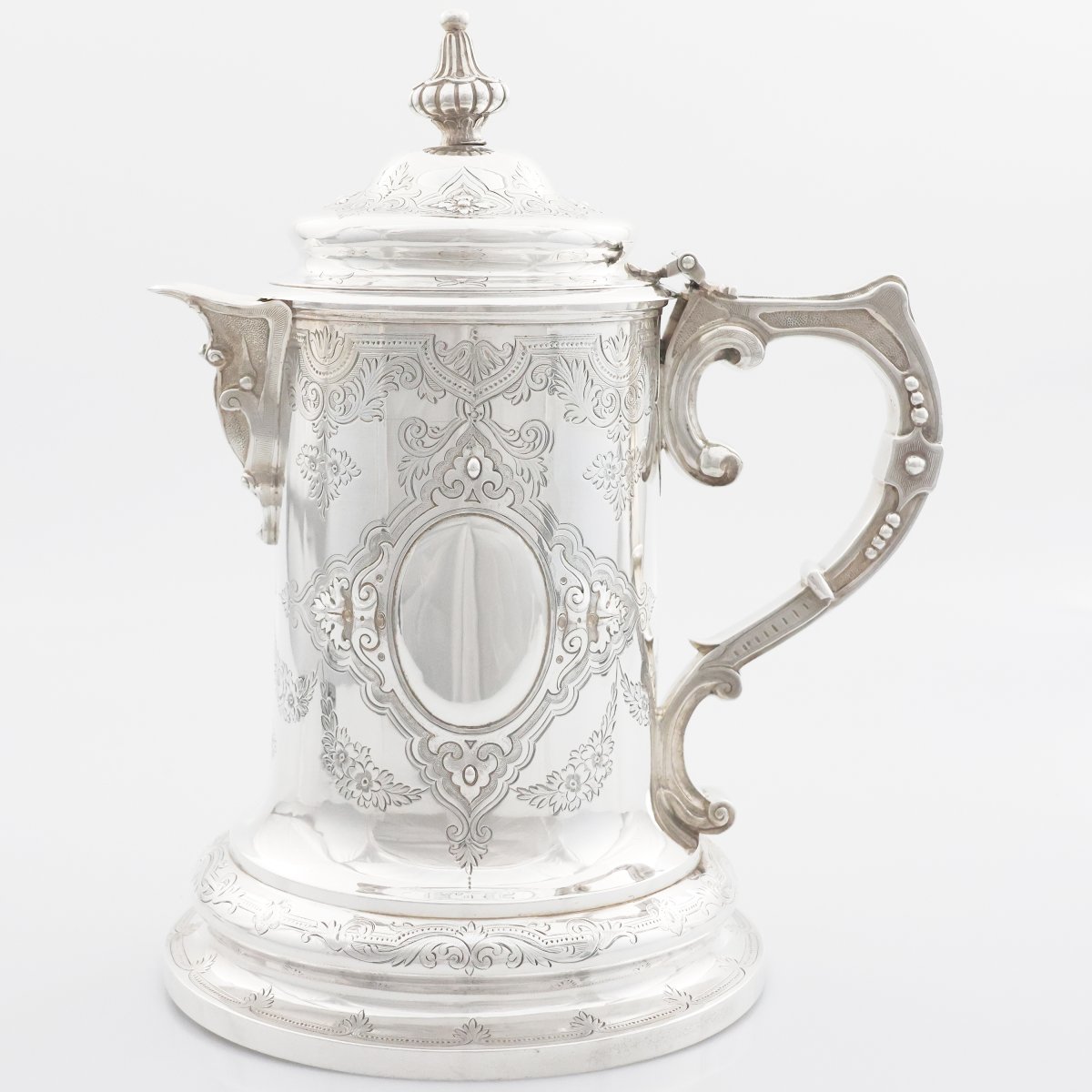 A Victorian Sterling Silver Pitcher With Cover, Samuel Smily Goldsmiths Alliance, London, 1868