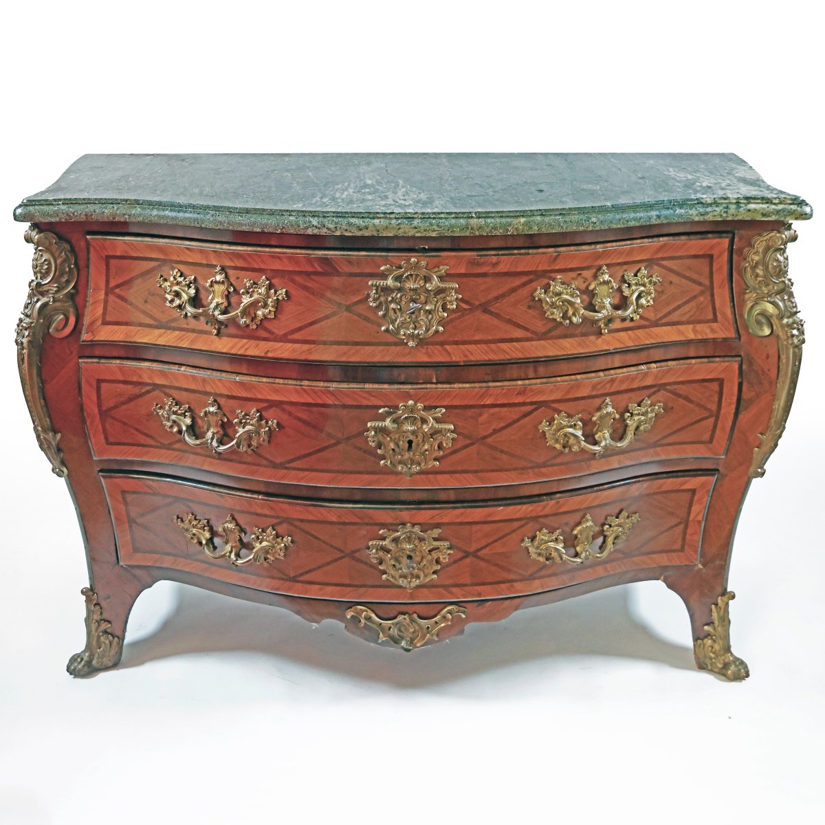 Commode Louis XV, marqueterie de bois variés, France, milieu du XVIIIe siècle-photo-2