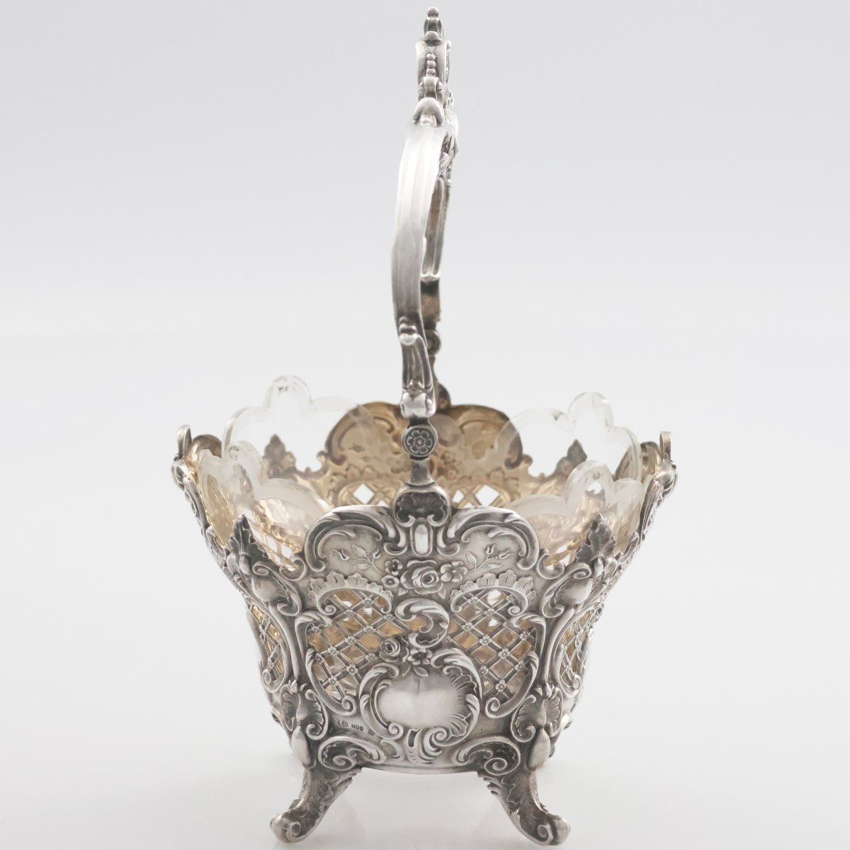 Corbeille en argent repoussé et ciselé, Bruckmann & Söhne, Allemagne, XIXe siècle-photo-3